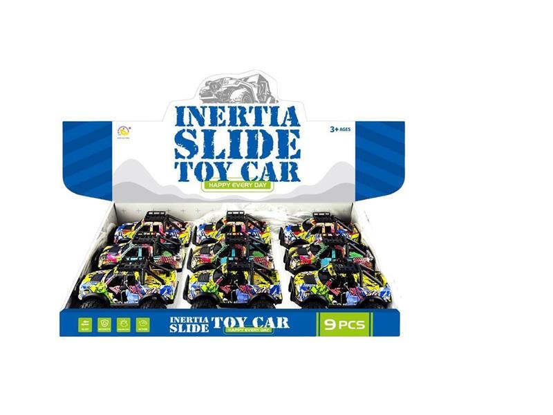 9PCS 惯性皮卡车（3色混）